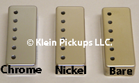 Klein Pickups Deluxe Mini Humbucker Pickup Covers, Chrome, Nickel, & Bare.
